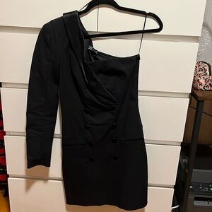 Zara Black One Side Shoulder  Dress Size S